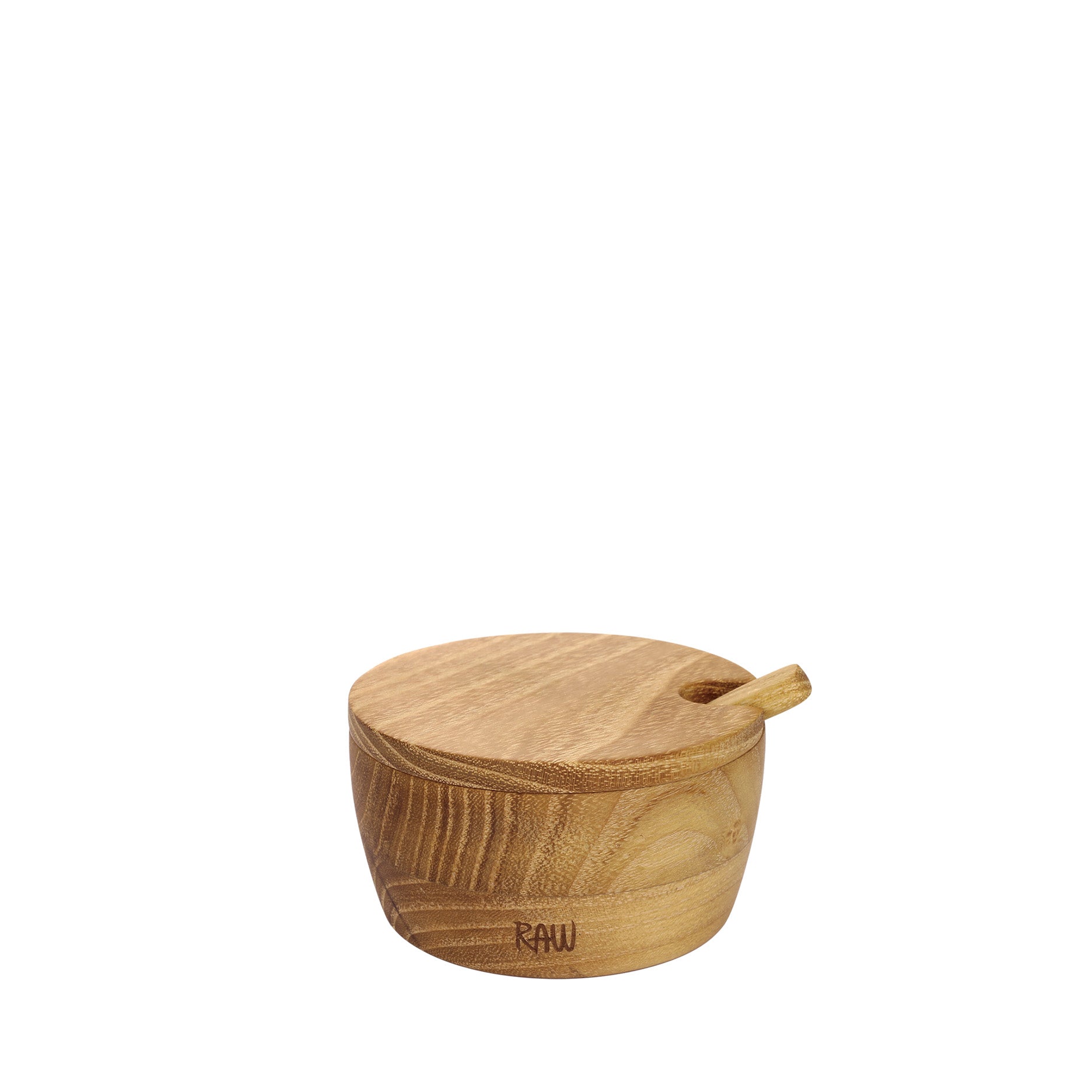 RAW Salzgefäß mit Deckel und Löffel Teak